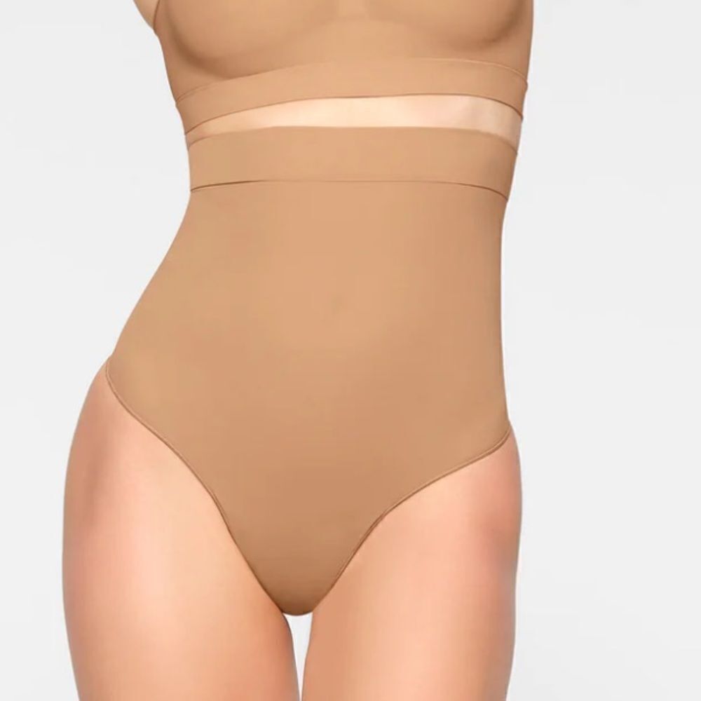 SKIMS Core Control Seamless High Waisted Shaping Brief In Ochre Nude Shapewear